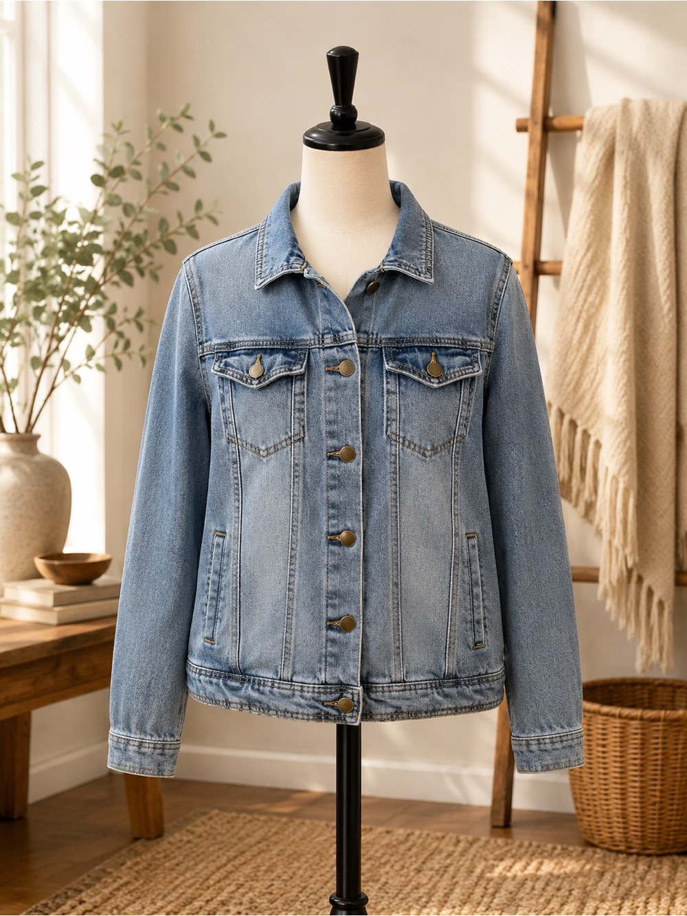 Universal Thread Freeborn Jacket Light Blue Denim Jacket Size Large